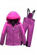 Купить Горнолыжный костюм зимний для девочки розового цвета 9432R, фото 5