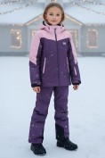 Купить Горнолыжный костюм зимний для девочки темно-фиолетового цвета 9432TF
