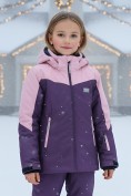 Купить Горнолыжный костюм зимний для девочки темно-фиолетового цвета 9432TF, фото 3