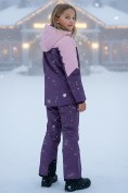 Купить Горнолыжный костюм зимний для девочки темно-фиолетового цвета 9432TF, фото 2