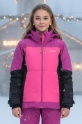 Купить Горнолыжный костюм зимний для девочки розового цвета 9434R, фото 3