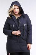 Купить Куртка зимняя женская молодежная темно-синего цвета 95-906_18TS, фото 5