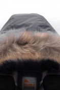 Купить Парка зимняя подростковая для девочки с капюшоном и мехом черного цвета 9532Ch, фото 11