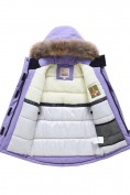 Купить Парка зимняя подростковая для девочки с капюшоном и мехом фиолетового цвета 9532F, фото 10