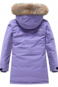 Купить Парка зимняя подростковая для девочки с капюшоном и мехом фиолетового цвета 9532F, фото 9