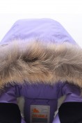 Купить Парка зимняя подростковая для девочки с капюшоном и мехом фиолетового цвета 9532F, фото 11