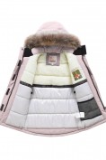 Купить Парка зимняя подростковая для девочки с капюшоном и мехом розового цвета 9532R, фото 9