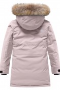 Купить Парка зимняя подростковая для девочки с капюшоном и мехом розового цвета 9532R, фото 10