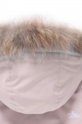 Купить Парка зимняя подростковая для девочки с капюшоном и мехом розового цвета 9532R, фото 12