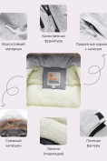 Купить Парка зимняя подростковая для девочки с капюшоном и мехом серого цвета 9532Sr, фото 6