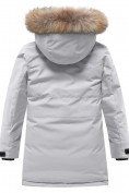 Купить Парка зимняя подростковая для девочки с капюшоном и мехом серого цвета 9532Sr, фото 9