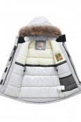 Купить Парка зимняя подростковая для девочки с капюшоном и мехом серого цвета 9532Sr, фото 10