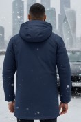 Купить Парка зимняя мужская с капюшоном темно-синего цвета 9533-1TS, фото 2