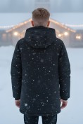 Купить Парка зимняя подростковая для мальчика с капюшоном черного цвета 9533Ch, фото 2