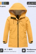 Купить Парка зимняя подростковая для мальчика с капюшоном желтого цвета 9533J, фото 3