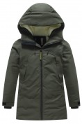 Купить Парка зимняя подростковая для мальчика с капюшоном цвета хаки 9533Kh, фото 8