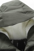 Купить Парка зимняя подростковая для мальчика с капюшоном цвета хаки 9533Kh, фото 11