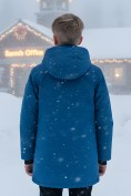 Купить Парка зимняя подростковая для мальчика с капюшоном синего цвета 9533S, фото 2