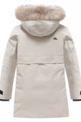 Купить Парка зимняя подростковая для девочки с капюшоном и мехом бежевого цвета 9534B, фото 9