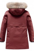 Купить Парка зимняя подростковая для девочки с капюшоном и мехом бордового цвета 9534Bo, фото 9