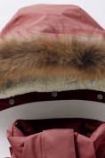Купить Парка зимняя подростковая для девочки с капюшоном и мехом бордового цвета 9534Bo, фото 11