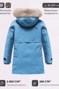 Купить Парка зимняя подростковая для девочки с капюшоном и мехом бирюзового цвета 9534Br, фото 4