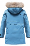 Купить Парка зимняя подростковая для девочки с капюшоном и мехом бирюзового цвета 9534Br, фото 9
