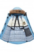 Купить Парка зимняя подростковая для девочки с капюшоном и мехом бирюзового цвета 9534Br, фото 10