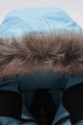 Купить Парка зимняя подростковая для девочки с капюшоном и мехом бирюзового цвета 9534Br, фото 11