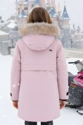 Купить Парка зимняя подростковая для девочки с капюшоном и мехом розового цвета 9534R, фото 2