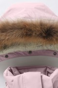 Купить Парка зимняя подростковая для девочки с капюшоном и мехом розового цвета 9534R, фото 12