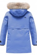 Купить Парка зимняя подростковая для девочки с капюшоном и мехом василькового цвета 9534Vs, фото 9