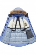 Купить Парка зимняя подростковая для девочки с капюшоном и мехом василькового цвета 9534Vs, фото 10