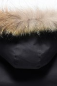 Купить Парка зимняя подростковая для мальчика с капюшоном и мехом черного цвета 9535Ch, фото 12
