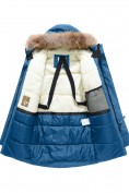 Купить Парка зимняя подростковая для мальчика с капюшоном и мехом синего цвета 9535S, фото 10