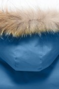 Купить Парка зимняя подростковая для мальчика с капюшоном и мехом синего цвета 9535S, фото 12