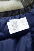 Купить Парка зимняя подростковая для мальчика с капюшоном и мехом темно-синего цвета 9535TS, фото 13