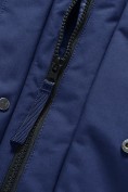 Купить Парка зимняя подростковая для мальчика с капюшоном и мехом темно-синего цвета 9535TS, фото 6