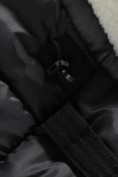 Купить Парка зимняя подростковая для девочки с капюшоном и мехом черного цвета 9536Ch, фото 17