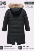 Купить Парка зимняя подростковая для девочки с капюшоном и мехом черного цвета 9536Ch, фото 4