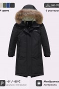 Купить Парка зимняя подростковая для девочки с капюшоном и мехом черного цвета 9536Ch, фото 3