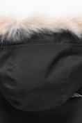 Купить Парка зимняя подростковая для девочки с капюшоном и мехом черного цвета 9536Ch, фото 12