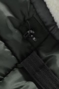 Купить Парка зимняя подростковая для девочки с капюшоном и мехом темно-зеленого цвета 9536TZ, фото 17