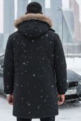 Купить Парка зимняя мужская с капюшоном и мехом енот черного цвета 9537-1Ch, фото 2