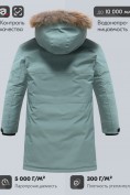 Купить Парка зимняя мужская с капюшоном и мехом енот зеленого цвета 9537-1Z, фото 4