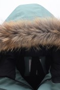 Купить Парка зимняя мужская с капюшоном и мехом енот зеленого цвета 9537-1Z, фото 11
