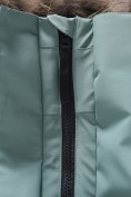 Купить Парка зимняя мужская с капюшоном и мехом енот зеленого цвета 9537-1Z, фото 13