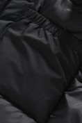 Купить Парка зимняя подростковая для мальчика с капюшоном и мехом черного цвета 9537Ch, фото 19