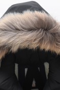 Купить Парка зимняя подростковая для мальчика с капюшоном и мехом черного цвета 9537Ch, фото 11