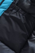 Купить Парка зимняя подростковая для мальчика с капюшоном и мехом голубого цвета 9537Gl, фото 19